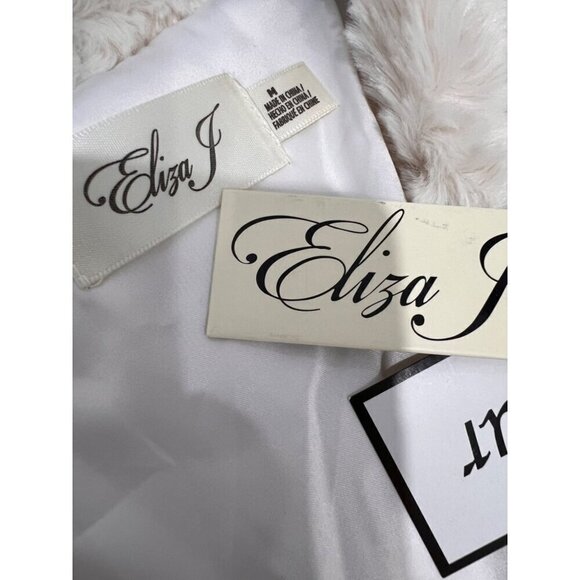 New Eliza J Women's Size M Ivory Faux-Fur Shrug - Picture 4 of 11